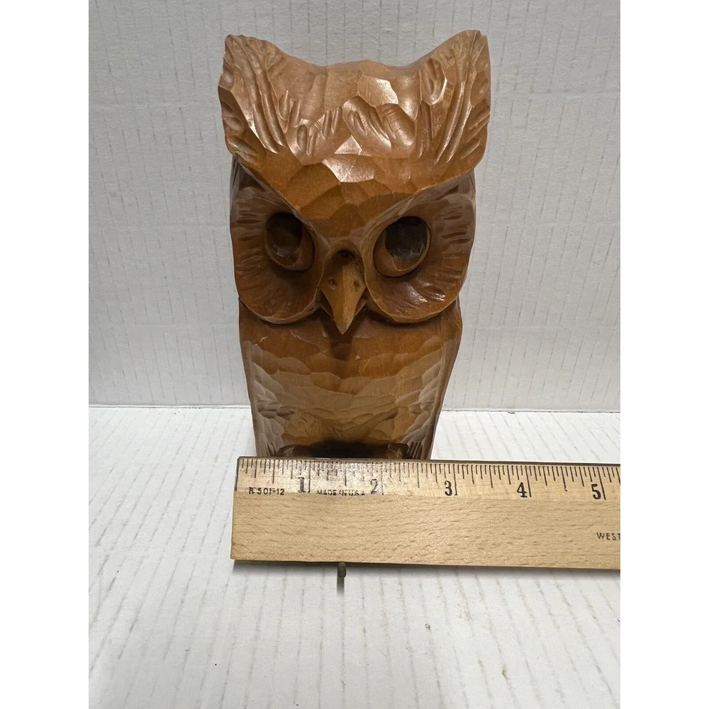 Owl‎ Hand Carved Rustic Vintage Clothes or Shoes Brush holder 6
